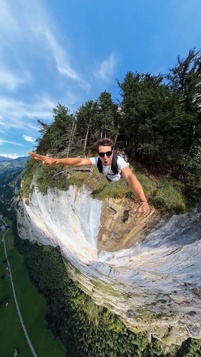 Jonny Perry is his own hype man—rightfully so 🗣️ Shot on our 360° camera, #GoProMAX 👉 GoPro.comMAX #GoPro #GoProSelfie #BASE #BASEJumping #Switzerland