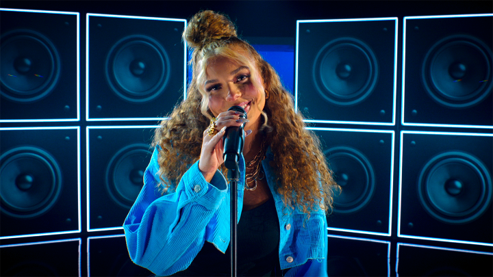 Aaliyah from Building the Band performing 'Tummy Hurts' by Reneé Rapp is must-see TV.