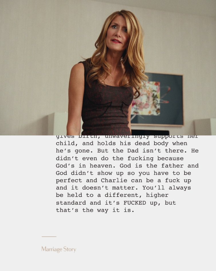 Una vez más me encuentro pensando en el monólogo de Laura Dern en Marriage Story
