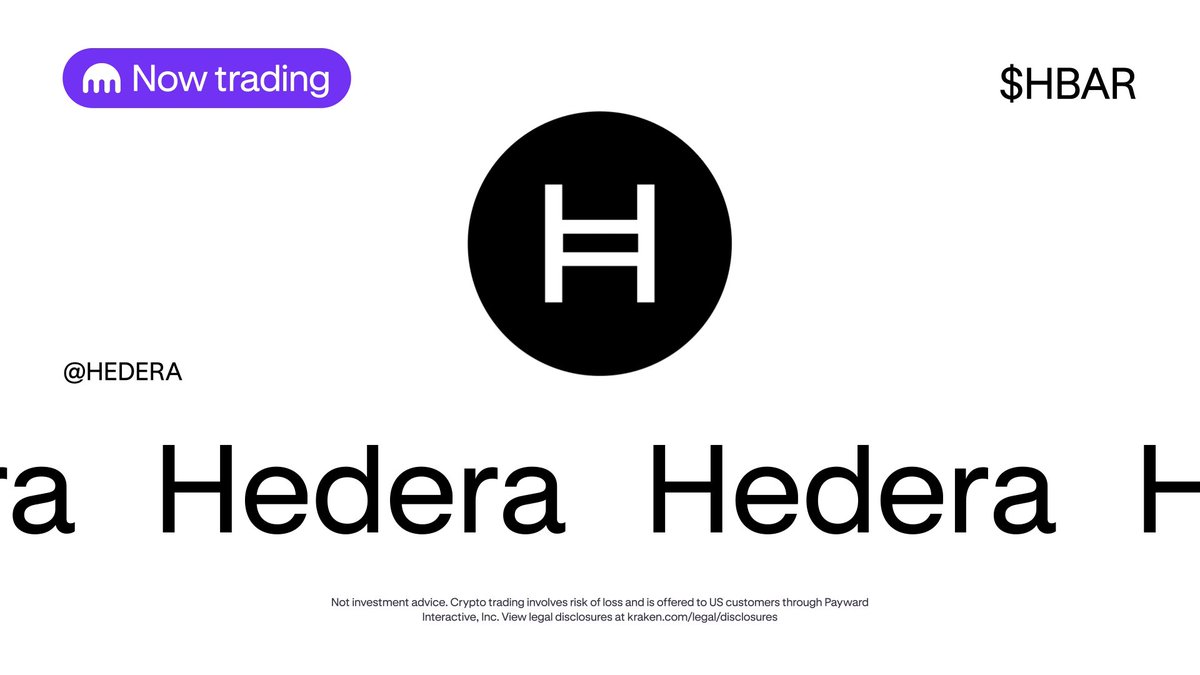 $HBAR is finally live on Kraken Explore Hedera, built for the digital economy. Start trading now ⤵️