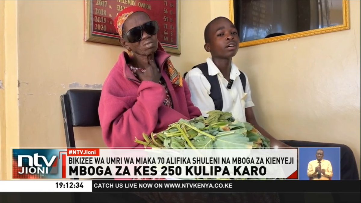 Mboga Za Sh250 Kulipa Karo: Walimu katika Shule ya Upili ya Mseto ya Sigiria kaunti ya Migori walipigwa na butwaa leo baada ya bikizee wa miaka 70 kufika shuleni na mboga za kienyeji kulipa karo. #NTVJioni Fred Muitiriri