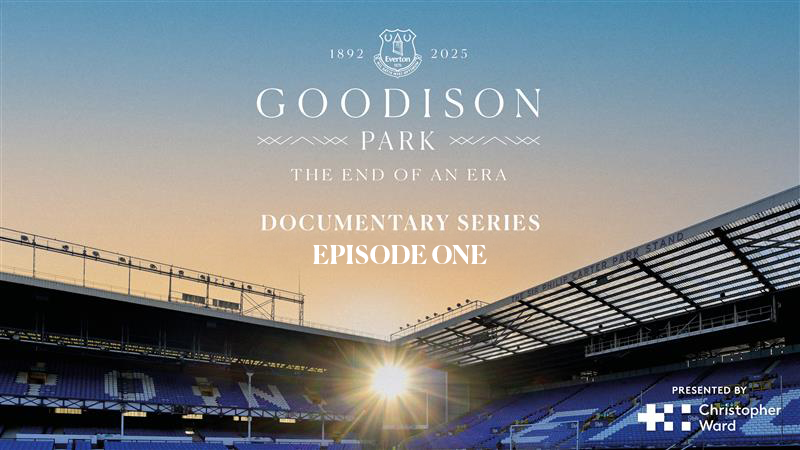 Goodison Park: End of an Era. 🥺💙 The feature-length first episode in our exclusive documentary series – presented by Christopher Ward – premieres tomorrow with the launch of evertontv+. 🍿