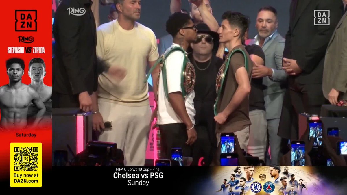 INTENSE FACE-OFF! 🔥 Shakur Stevenson vs William Zepeda #StevensonZepeda | @RingMagazine | #BerlangaSheeraz