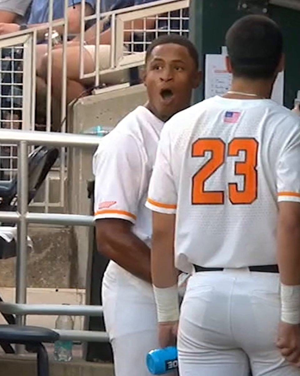 The moment Christian Moore found out he hit for the cycle in Omaha 😮😂 Tennessee Baseball | #SECNTakeover