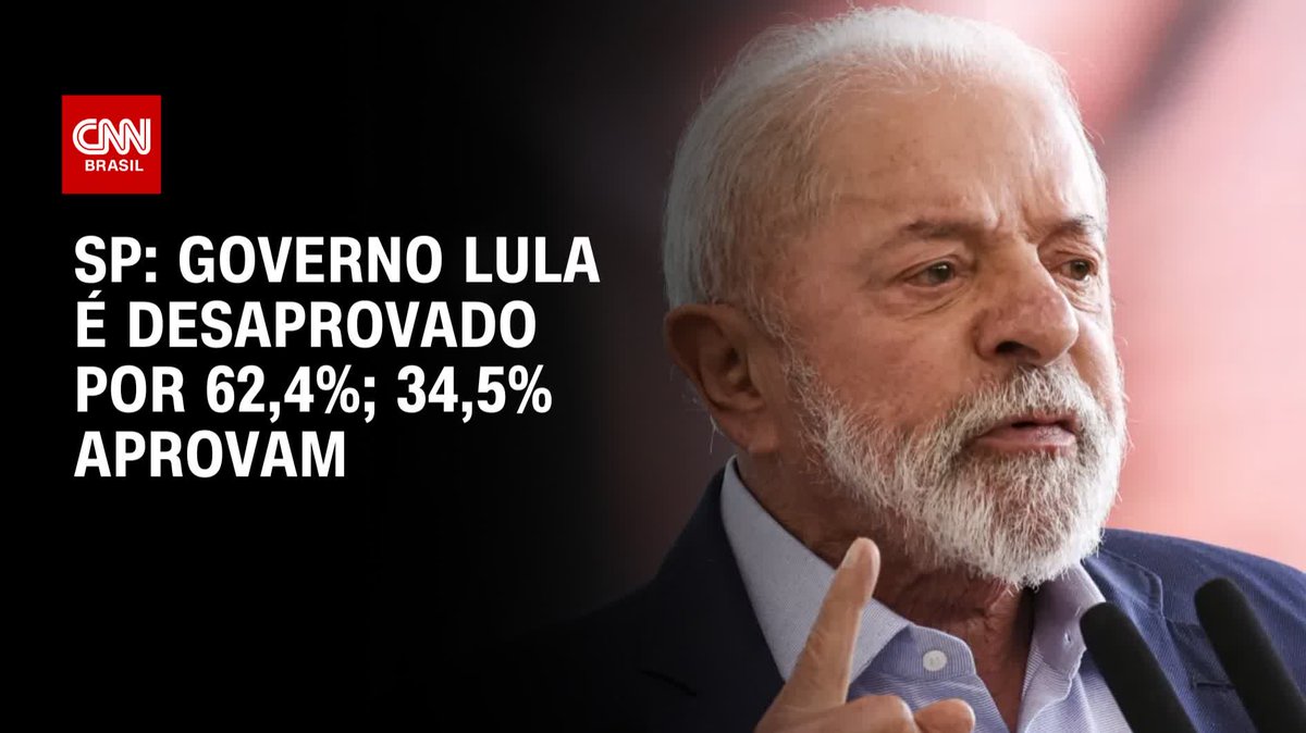 SP: Governo Lula é desaprovado por 62,4%; 34,5% aprovam; assista #BastidoresCNN