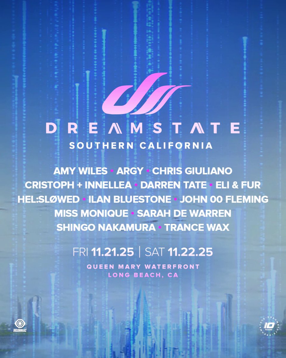 Transcend to new heights with our 2nd #DreamstateSoCal lineup announcement.💫 Meet us back here tomorrow at 12PM PT for our next lineup announcement!🫶