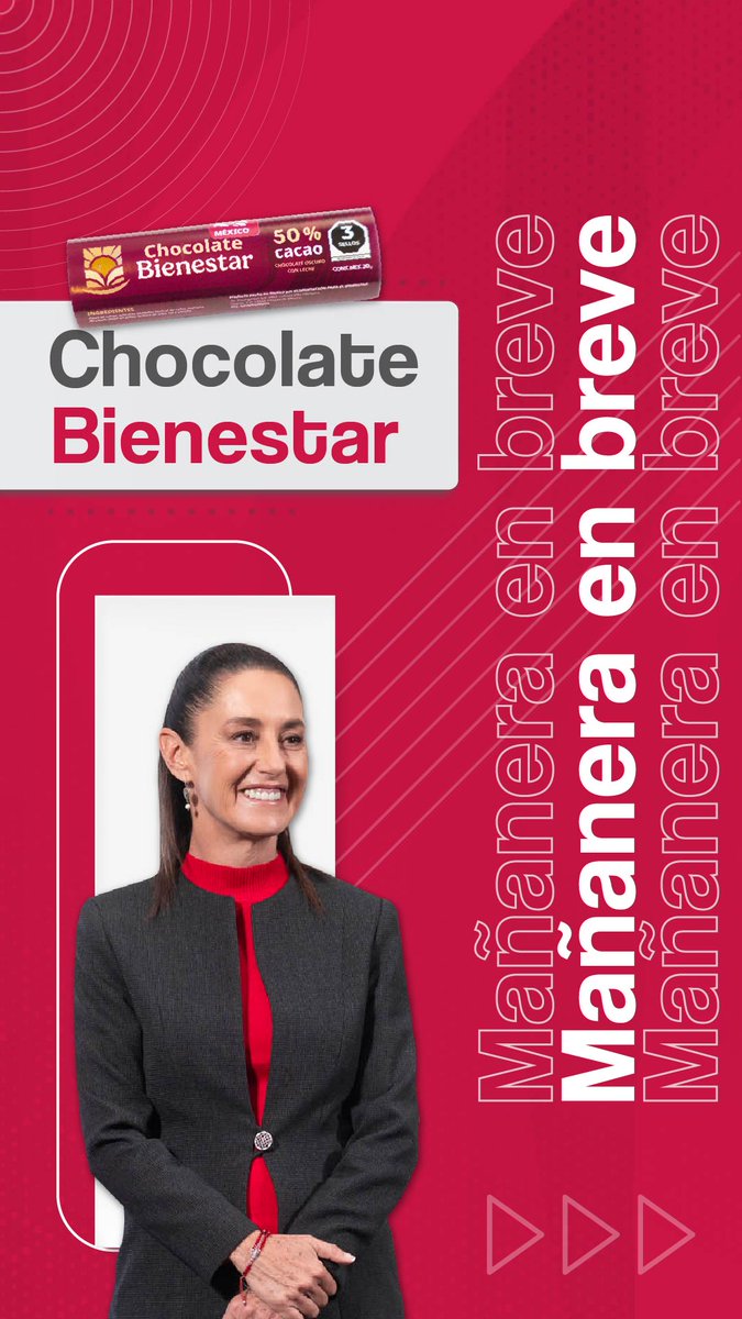 #MañaneraEnBreve | Estos son los temas que abordamos este jueves en la conferencia matutina: 🍫 Chocolate Bienestar: cultivado por pueblos indígenas y productores de Sembrando Vida. 👷🏻♀️ México es uno de los países con menos desempleo.