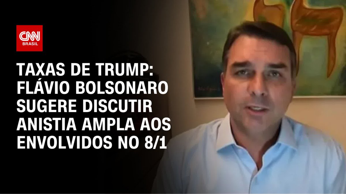 🇧🇷🇺🇸 Flávio Bolsonaro diz que o Brasil precisa aprovar uma anistia "ampla e irrestrita", caso contrário Trump irá aumentar as tarifas "até a estratosfera".