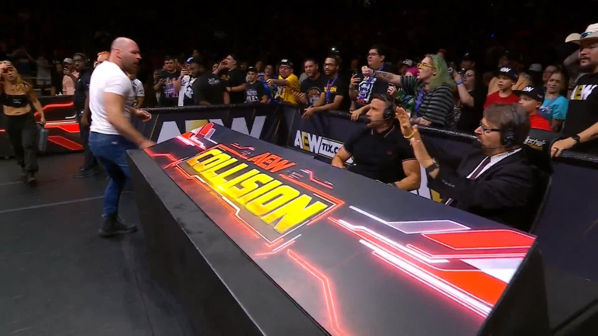AEW World Champion Jon Moxley and Marina Shafir have a problem with what the just saw from Hangman Adam Page! Watch #AEWCollision LIVE on TNT &amp; HBO Max