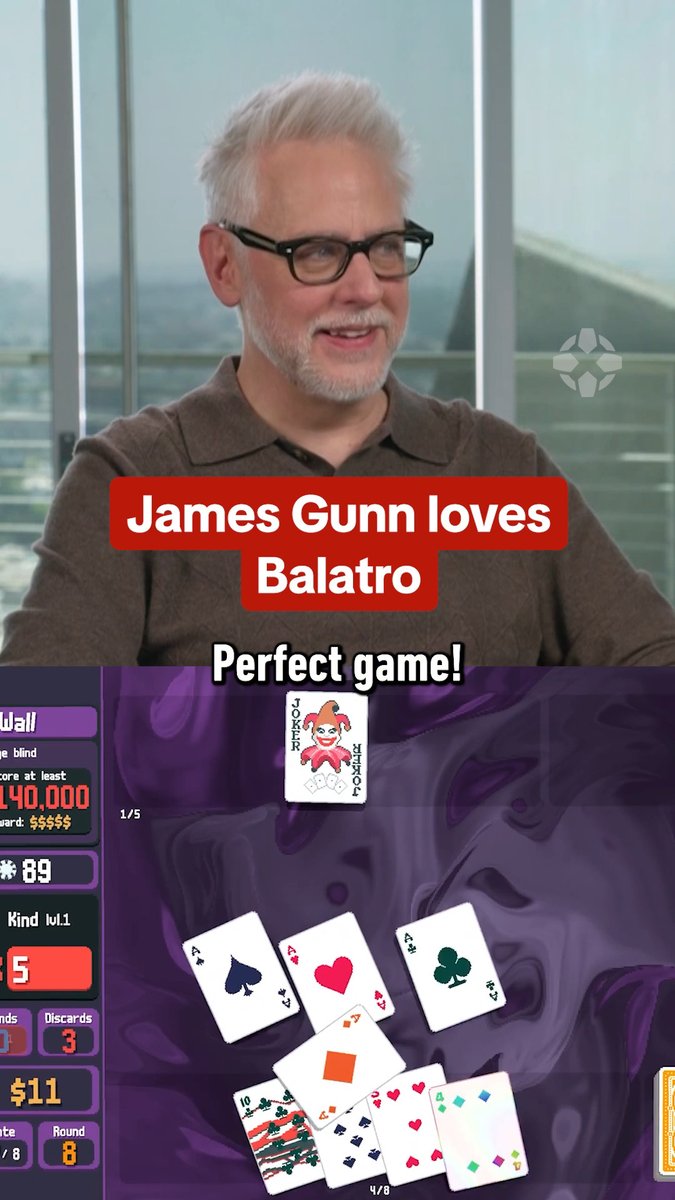 Superman director James Gunn shares his love of Balatro: