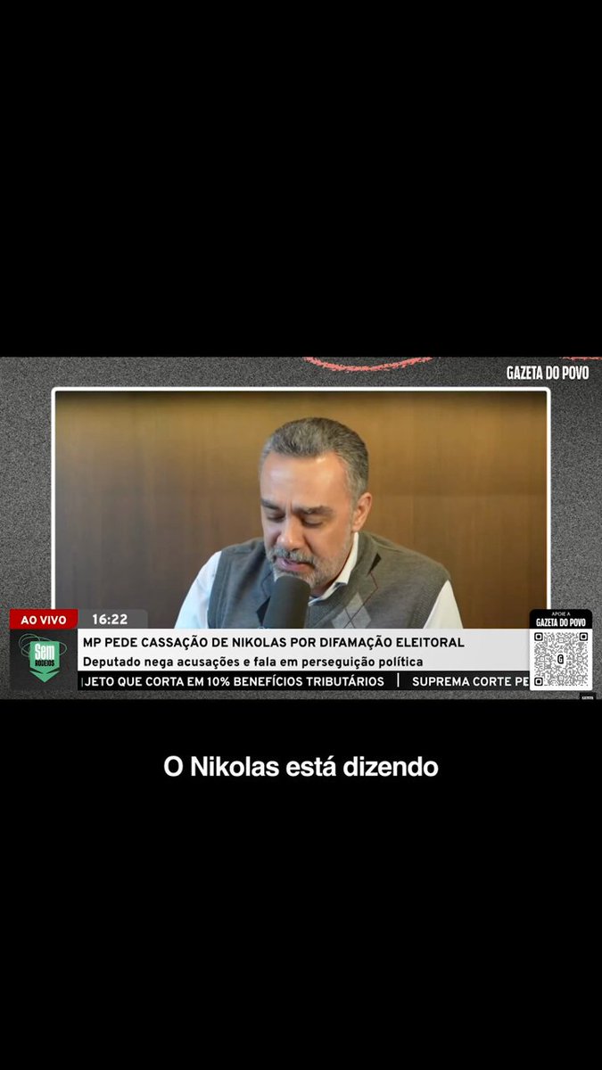 🚨 Ministério Público pede cassação de Nikolas (Nikolas Ferreira) por difamação “O Estado brasileiro hoje está instrumentalizado para legitimar a esquerda e criminalizar a direita” Programa Sem Rodeios Gazeta do Povo