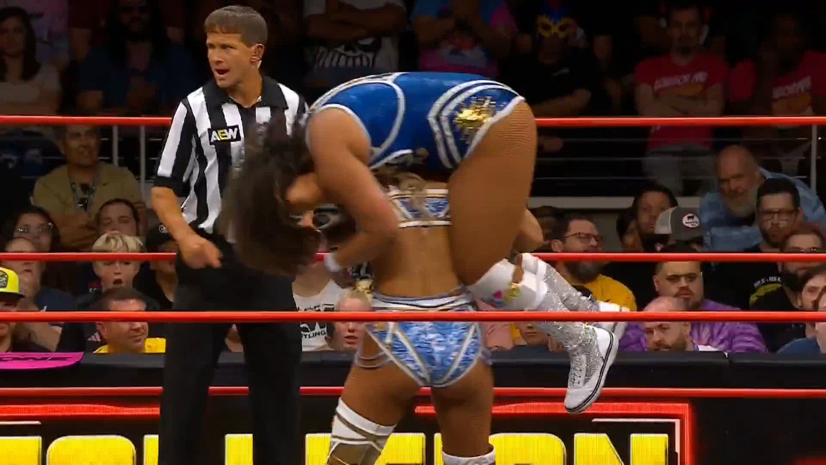 The strength of @MeganBayne on display with @CallMeKrisStat looking on! Watch #AEWCollision LIVE on TNT &amp; HBO Max