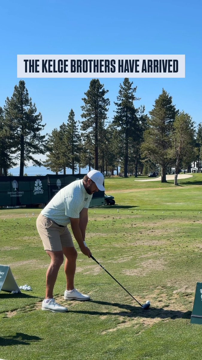 The Kelce brothers in full swing at the American Century Championship. 🏌️‍♂️