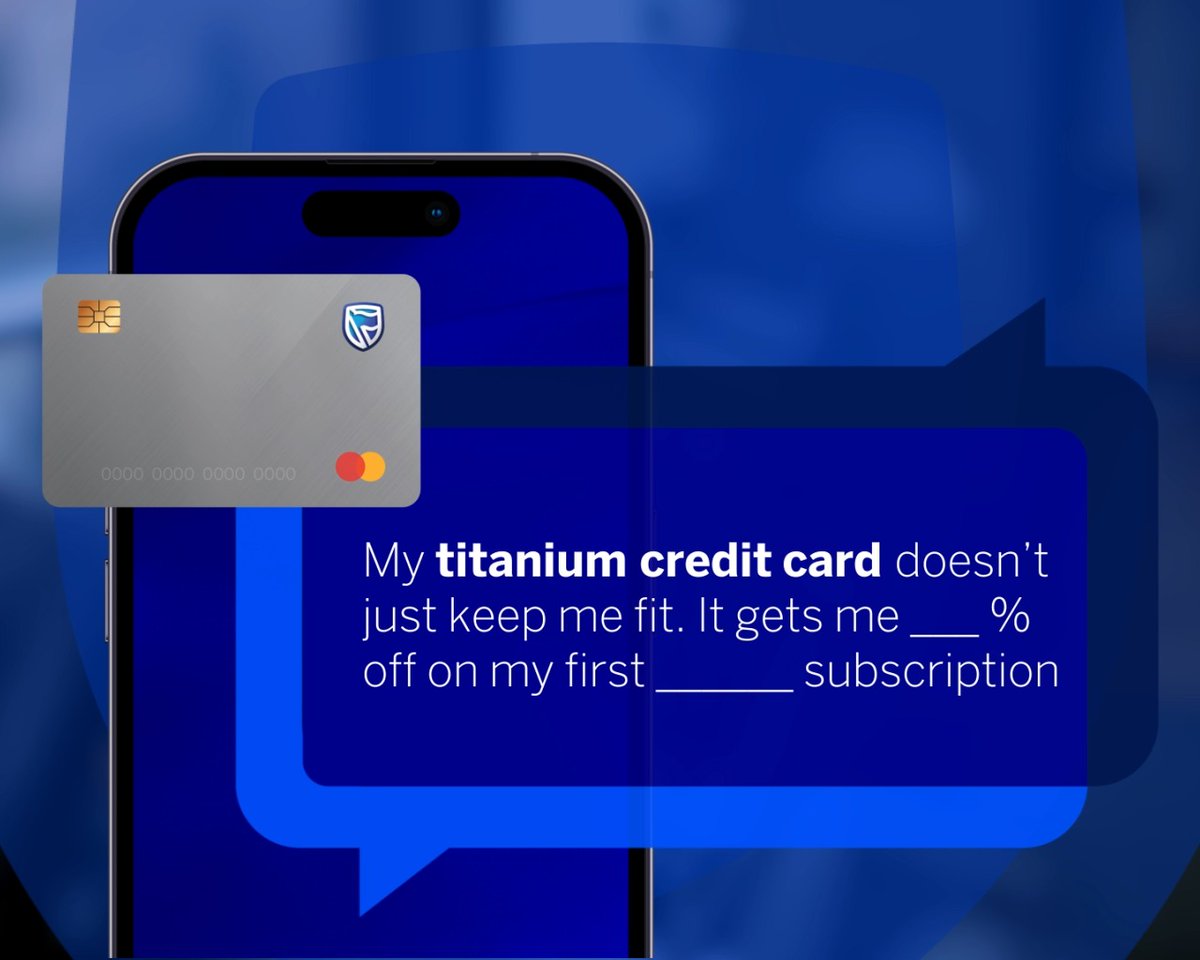 We all know our credit cards don’t just work for us; they help us work out 🏋️‍♀️. Complete the blanks in the video for a chance to win* a R2 500 direct deposit into your Standard Bank Credit Card. Visit for clues. Credit Wise Fridays💙 SBLove💙 *Ts&Cs apply.
