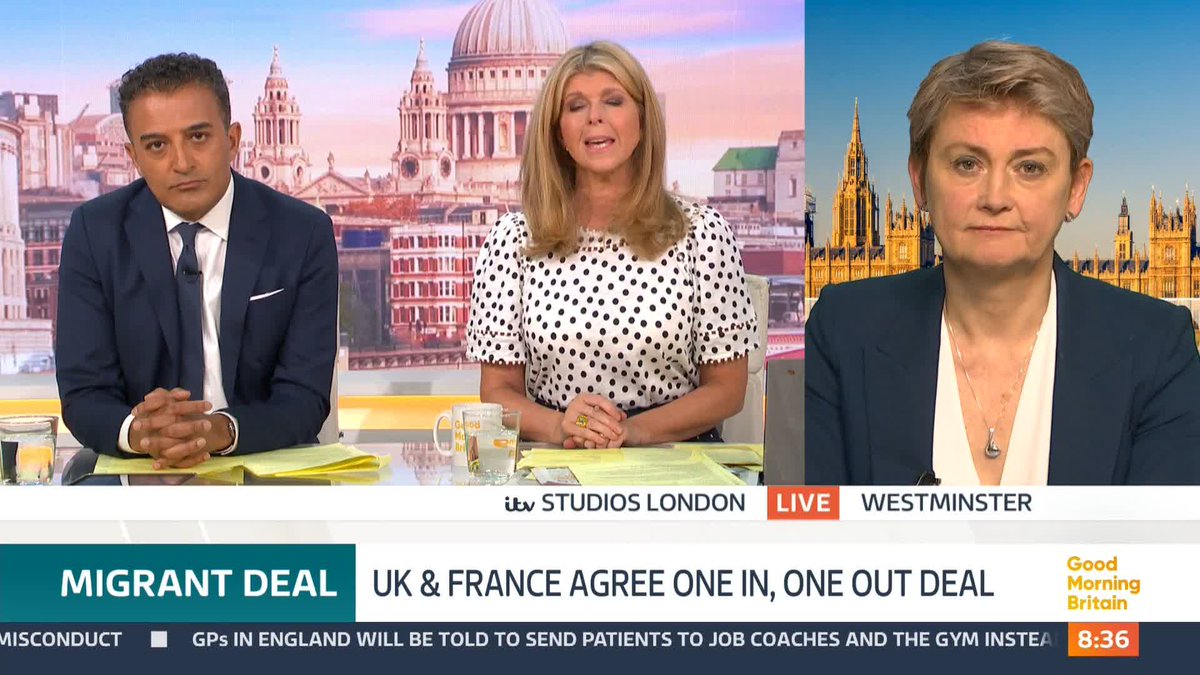 The UK and France have agreed a 'one in, one out' migrant deal. 'Is it going to be any kind of deterrent at all?' Kate Garraway asks Home Secretary Yvette Cooper about the deal and what impact it will have.
