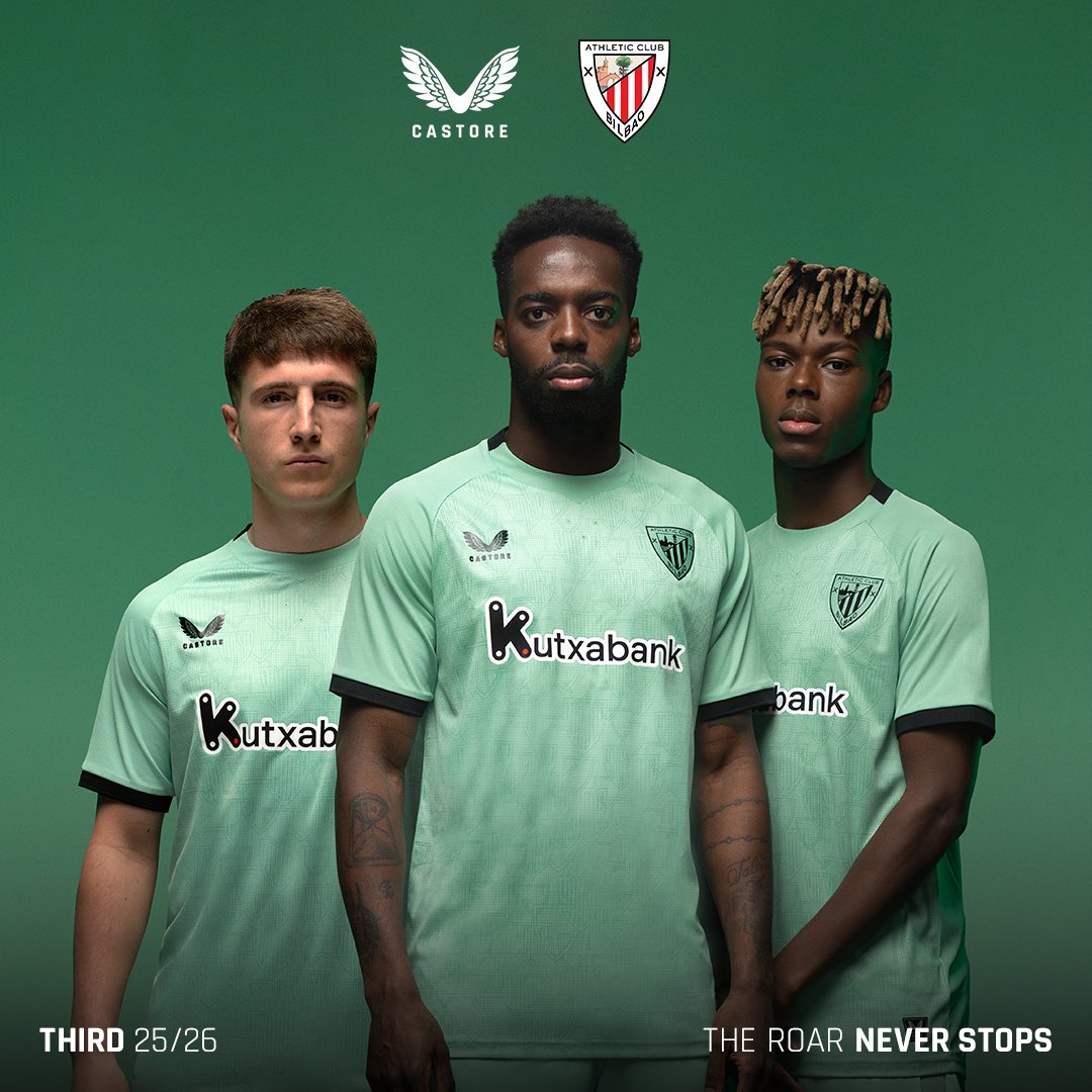 💚 #MugarikGabe 👕 🆕 Presentamos la tercera equipación 2025/26. #Castore & #AthleticClub 🦁