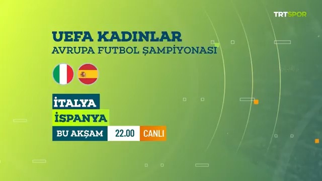 🤩 UEFA Kadınlar Avrupa Futbol Şampiyonası'nda dev maçların heyecanı TRT Spor'da yaşanıyor! 🇮🇹 İtalya 🆚 İspanya 🇪🇸 📍 B Grubu 📅 Bu akşam ⏱️ 22.00 📺 TRT Spor