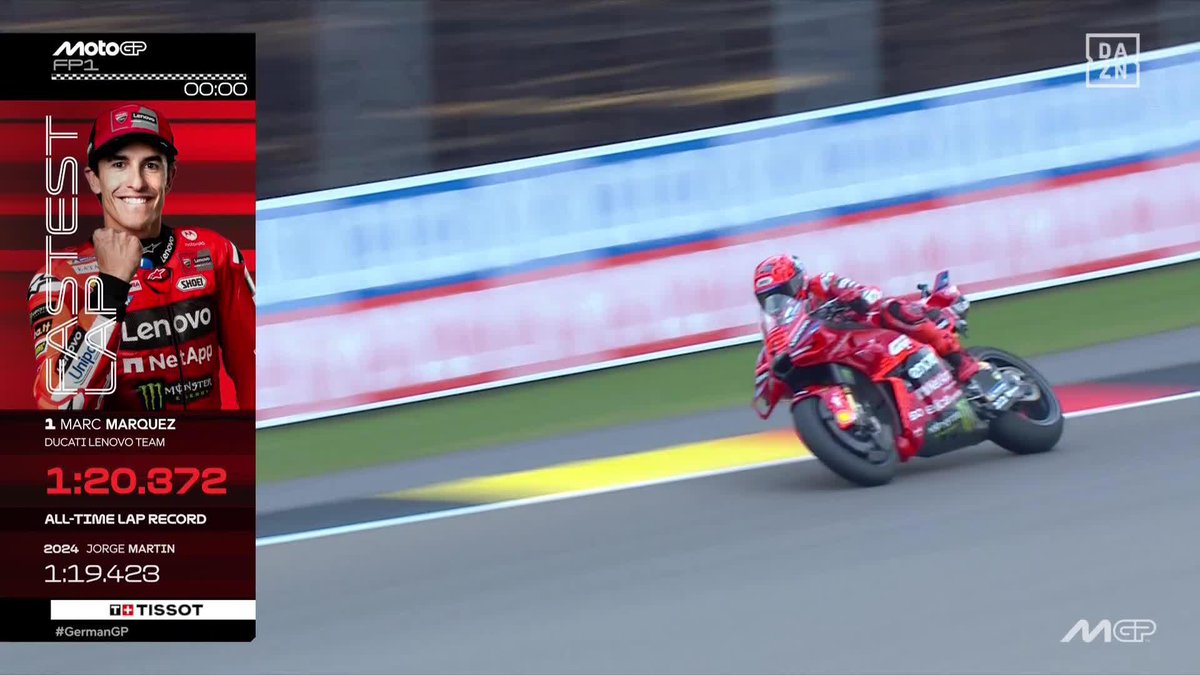 ¿Quién si no iba a ser el más rápido? 😏 Marc Márquez impone su ritmo desde el día 1 🔥 Sigue el fin de semana de Sachsenring en DAZN: #GermanGP 🇩🇪 #MotoGP 🏁