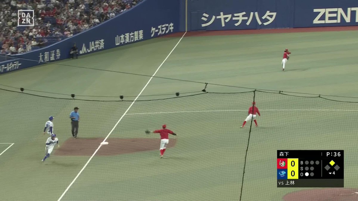 ナイススロー 快足ランナーを刺した ファビアンがノーバウンド返球 ⚾プロ野球(2025/7/11) 🆚中日×広島 📱Live on DAZN #オレをみろ #carp