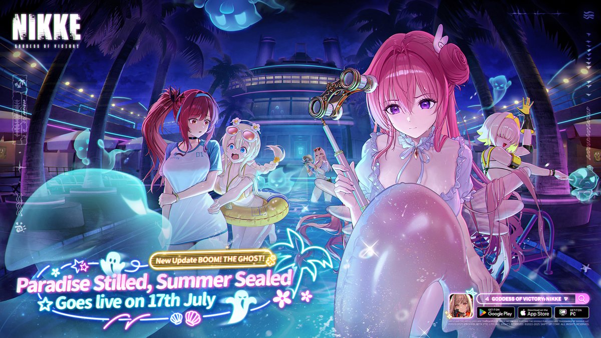 【NIKKE SUMMER 2025 PV丨 BOOM! THE GHOST!】 「Welcome aboard the luxurious cruise Utopia.」 Is everything on this ghost ship a thrilling adventure...or just an illusion of dreams? On July 17th, Commanders will lead Nikkes in their swimsuits to explore this mysterious voyage with us! HD Ver: 🔗: #NIKKE #NIKKEsummer2025
