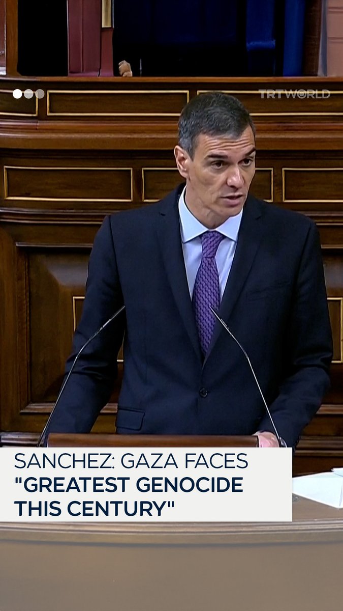 Spain’s Prime Minister Pedro Sanchez condemned Israel’s military offensive in Gaza as “the greatest genocide this century” and formally urged the EU to suspend its association agreement with Israel, speaking in Spanish Parliament on July 9