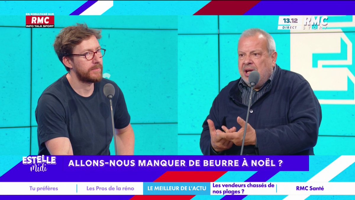 🧈 Allons-nous manquer de beurre à Noël ? 🎙️ Périco Légasse : "Il faut accepter de payer le litre de lait plus cher ! On paiera ce dont les paysans ont besoin pour vivre !" 🎙️ Pierre Rondeau : "Va le dire aux gens qui coûtent leurs sous à la fin du mois !" #EstelleMidi