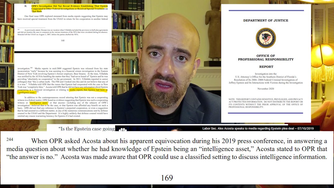 If Pam Bondi's DOJ is serious about transparency around Epstein's intelligence ties, the DOJ will immediately make public the DOJ OPR's 2020 transcribed interview of Alex Acosta with its full set of questions about the intelligence issue, so we know exactly what was asked and answered.