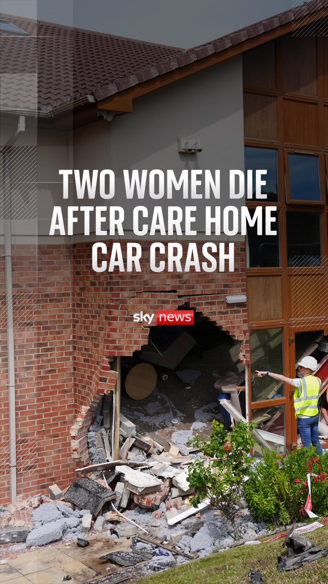 Two women, one in her 90s and one in her 80s, have died after a stolen BMW crashed into a care home in Sunderland during a police chase. Full story: