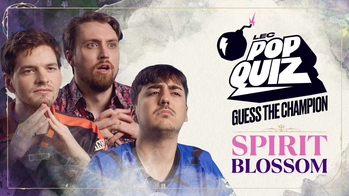 Big Brain Mihael Mehle 🦖 🧠 In the latest #LEC Pop Quiz episode we asked pros, talent and co-streamers to guess champs based on parts of their Spirit Blossom splash arts! 🌸 📺 Watch here: