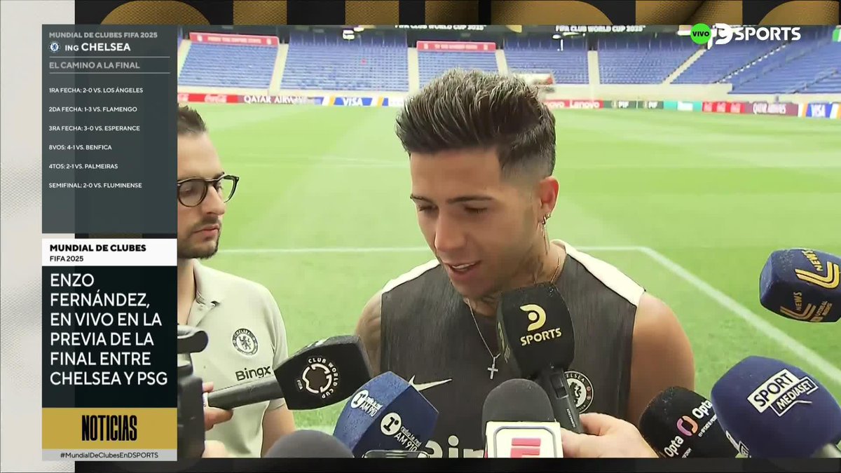 "LE MANDÉ UN MENSAJE Y LO FELICITÉ A PAREDES POR SU VUELTA A BOCA" 🇦🇷 🗣️ "Más adelante, sueño con mi regreso a River", expresó Enzo Fernández en la previa de la final del #MundialDeClubesEnDSPORTS. 🎙️ @AskoMartin en #DSPORTSNoticiasLite