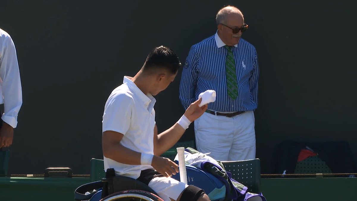 A second #Wimbledon final beckons for Tokito Oda 🇯🇵 The No.1 seed defeats Gustavo Fernandez 7-5, 6-1 to put himself within touching distance of the Gentlemen's Wheelchair Singles trophy - and it's his third consecutive Grand Slam singles final! 😮