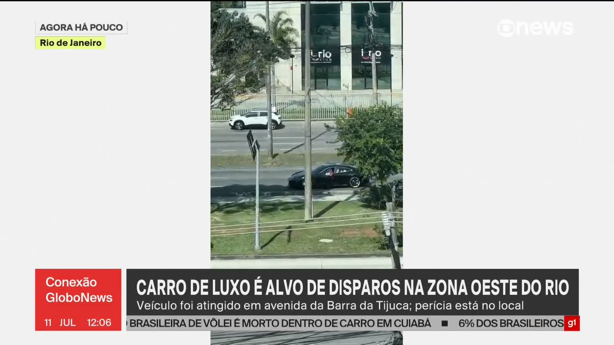 Carro blindado é atingido por disparos na Barra da Tijuca; perícia está no local. #ConexãoGloboNews ➡ Assista na #GloboNews:
