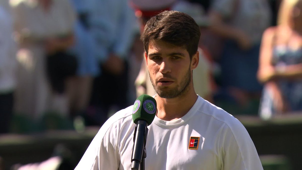 Carlos Alcaraz on the Sinner & Djokovic match at Wimbledon: “This is one of the most exciting matchups we have on tour right now. Djokovic against Jannik. As a huge fan of tennis, I’m gonna try to see it and watch as much as I can.”
