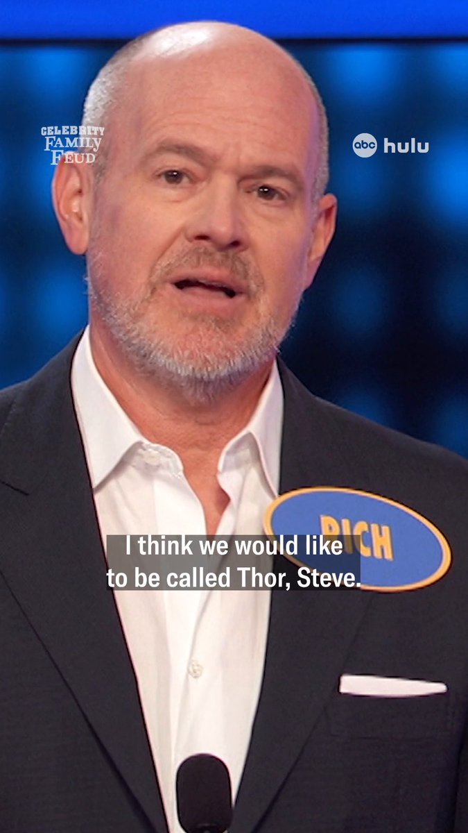 You can always count on Thor... and his hammer 😅 Stream the #CelebrityFamilyFeud season premiere on Hulu!