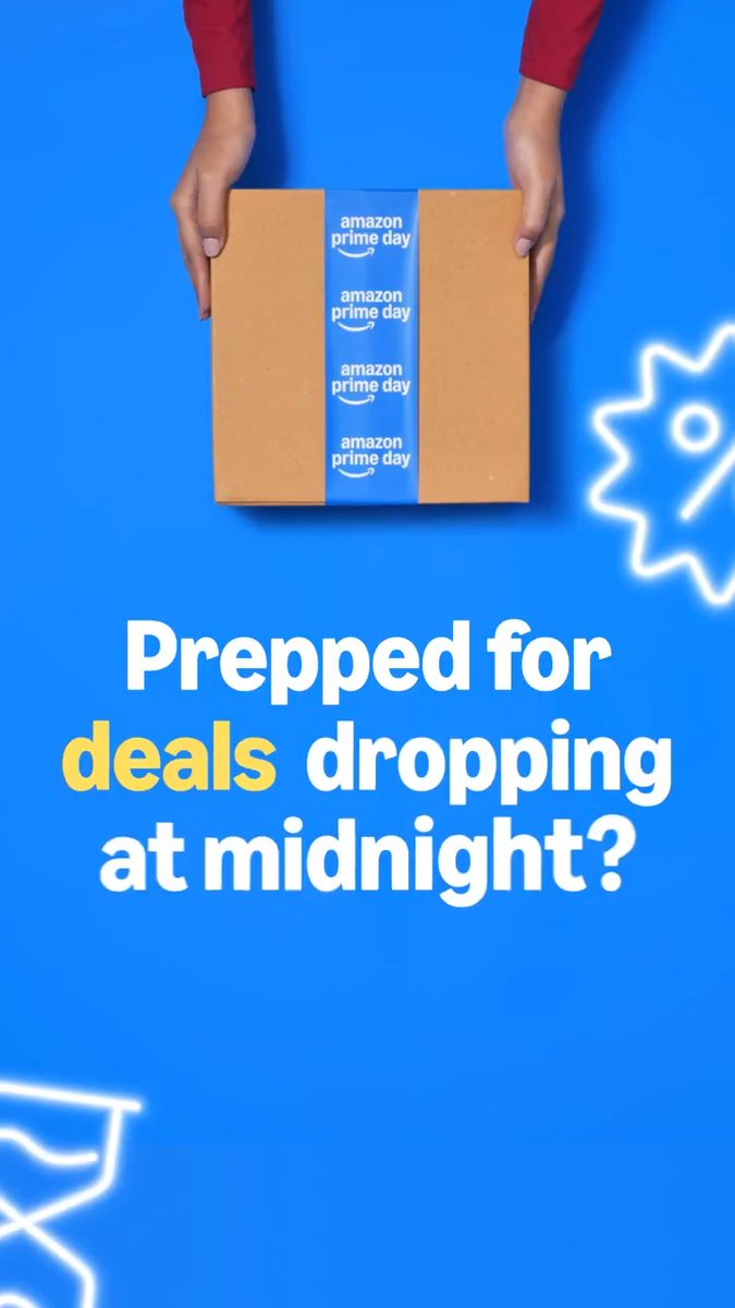 The countdown’s ticking… ⏳ Are you prepped for when the great deals drop ✨at midnight tonight! ✨ Get ready to cart like a pro. #AmazonPrimeDay #SpeciallyForYou #Amazon #OnlineShopping #Deals #Discounts