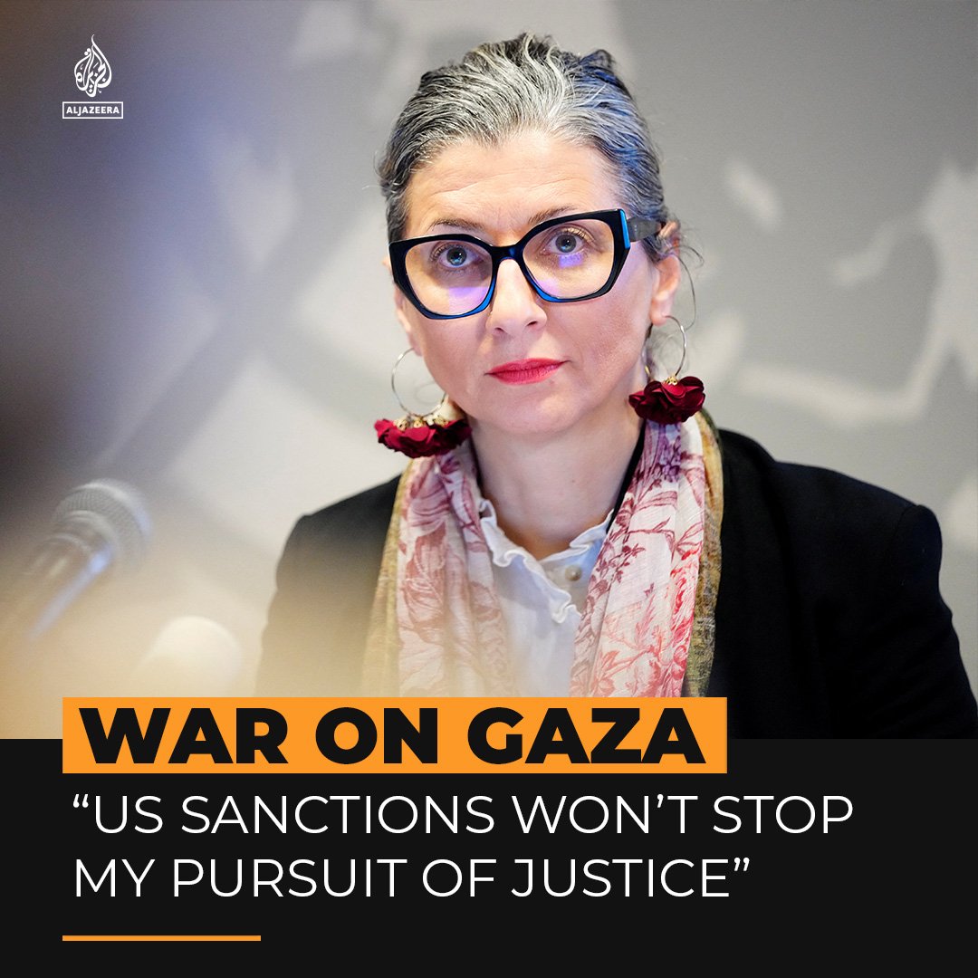 Francesca Albanese, the UN Special Rapporteur on the occupied Palestinian territories, says sanctions by the Trump administration aim to silence her for exposing genocide and calling out those who profit from it. She urges people to “stand united, denounce, and push back”.