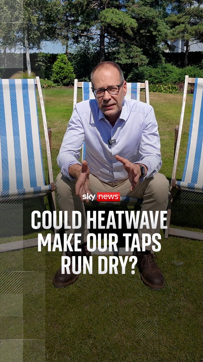 Is Britain's water supply built for the new normal? ☀️🌡️ New figures show England is currently experiencing the driest start to a year since 1976. Sky's Thomas Moore explains why some people are starting to get worried. More on the heatwave: