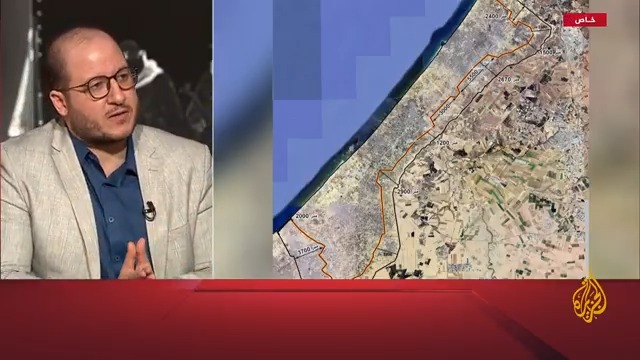 الباحث في الشؤون السياسية سعيد زياد: خريطة إعادة التموضع التي عرضها الوفد الإسرائيلي في المفاوضات هي نكبة ثانية يُراد للفلسطيني الموافقة والتوقيع عليها، وهدفه منها تهجير الغزيين وتصفية القضية الفلسطينية #حرب_غزة #الأخبار