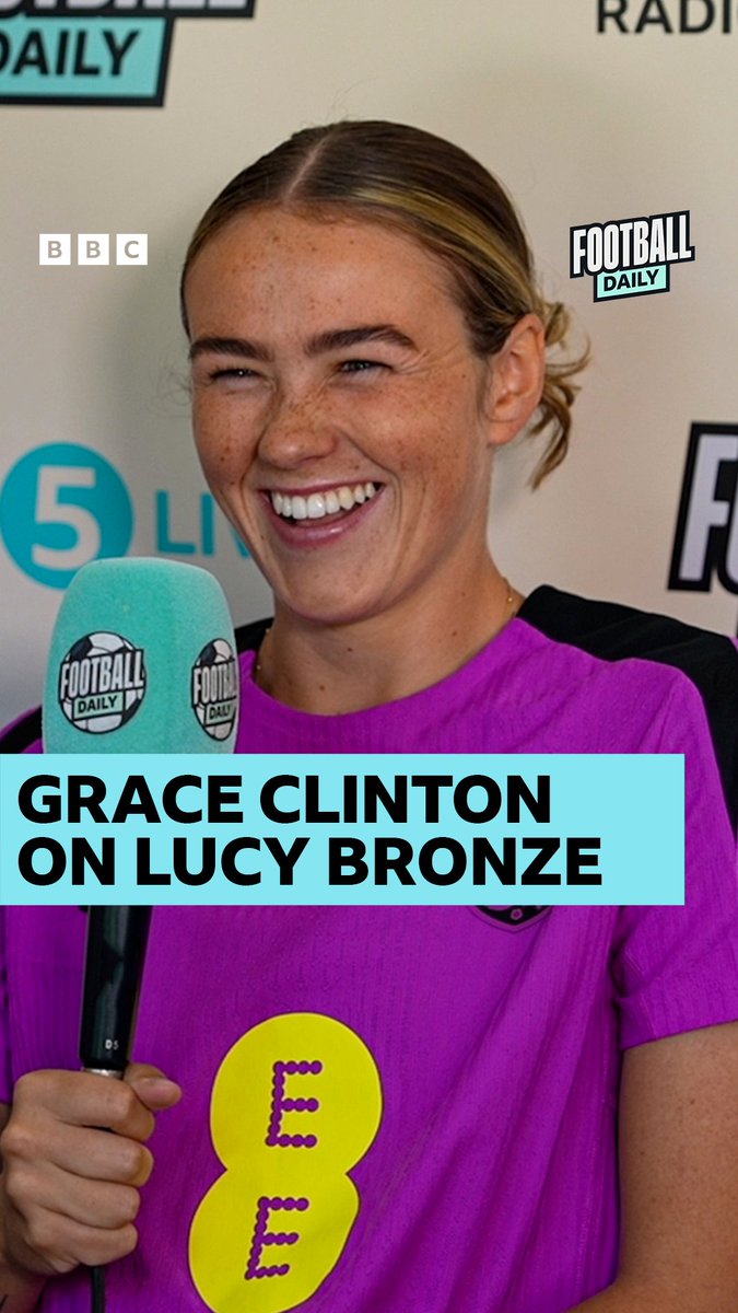 “She’s like a second Mum, but she puts me in my place!” 🥰😂 Grace Clinton on her relationship with fellow Lioness Lucy Bronze 🦁 #BBCFootball #Lionesses #WEURO2025