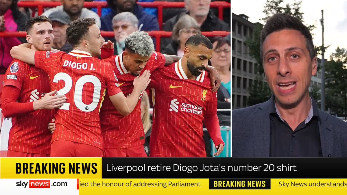 BREAKING: Liverpool are retiring the number 20 shirt in honour of Diogo Jota. Full story: 📺 Sky 501, Virgin 602, Freeview 233 and YouTube