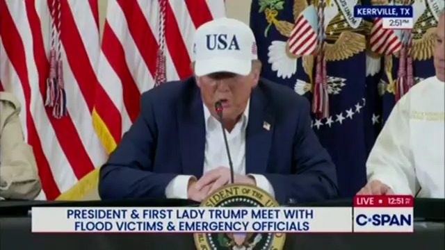 Trump describes the Texas floods as a 'giant, giant wave' that the 'best surfers in the world would be afraid to surf'