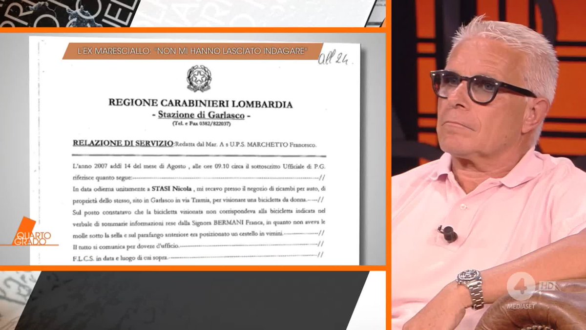 L'ex maresciallo Marchetto: "Non mi hanno lasciato indagare" #Quartogrado