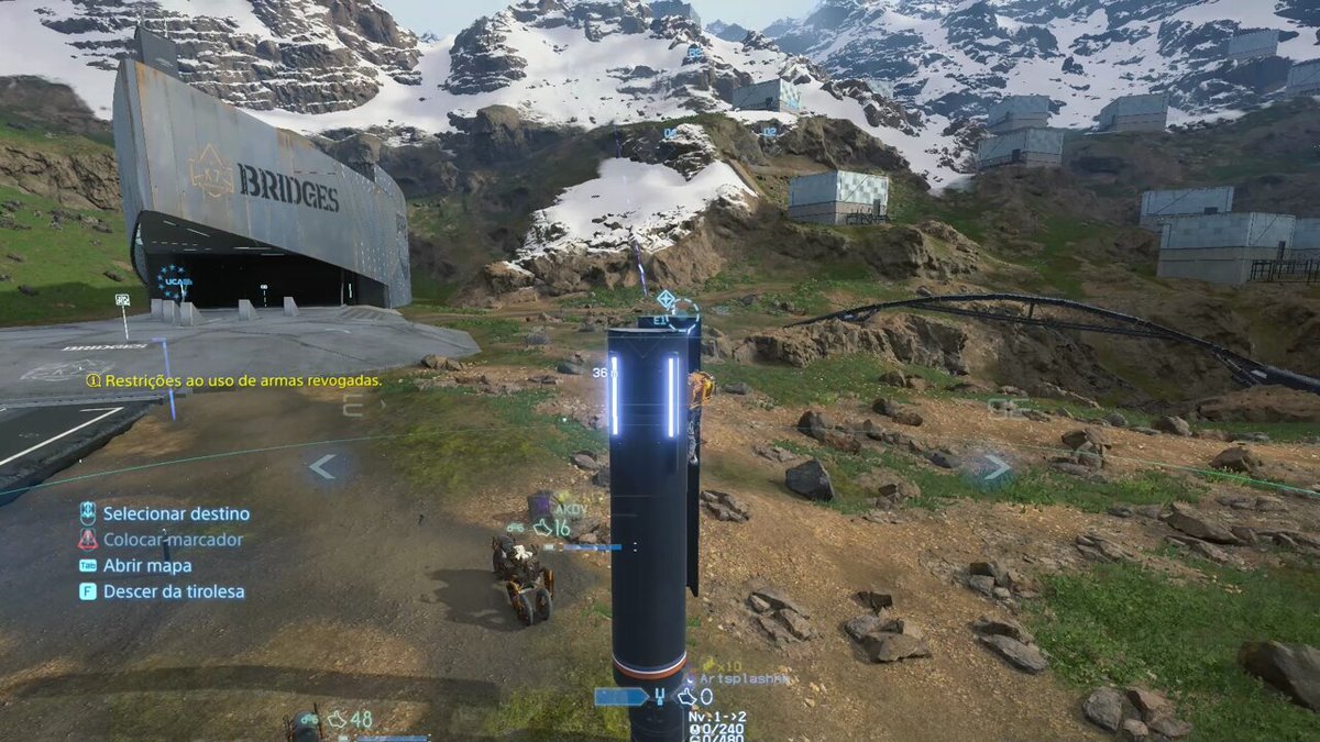 tirolesa é a melhor coisa desse jogo depois das estradas, em 1 minuto fui de uma instalação pra outra! #DeathStranding