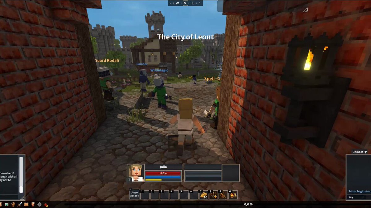 Trying the Adrullan Online playtest, its open to everyone for the weekend. Its an MMORPG that has the Minecraft art style but its not Minecraft, its based on EverQuest and follows its style. Seems like a lot of people are playing