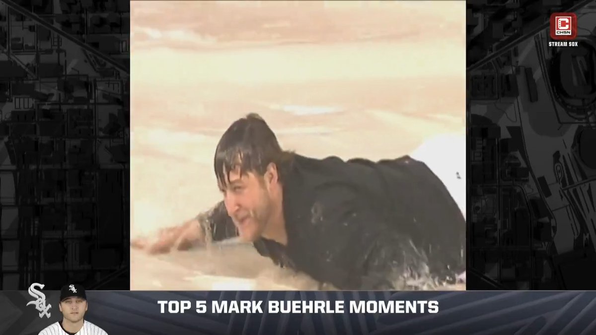 .Chuck Garfien has never wanted a rain delay until tonight 😂 Mark Buehrle tarp slide part 2 incoming? 👀