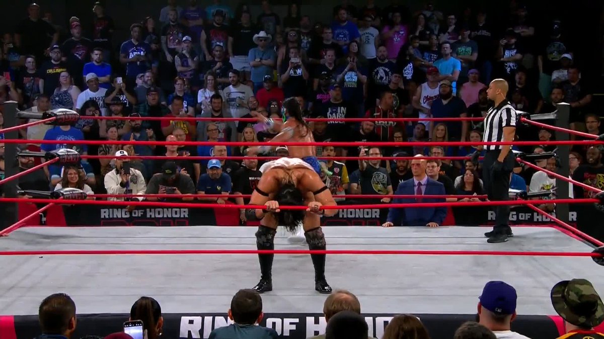 TAKESHITA FLIPS OUT OF THE 21 PLEX BANDIDO FLIPS OUT OF THE CHAOS THEORY GERMAN THESE MFS ARE PERFECTLY MATCHED #ROH #ROHSuperCard
