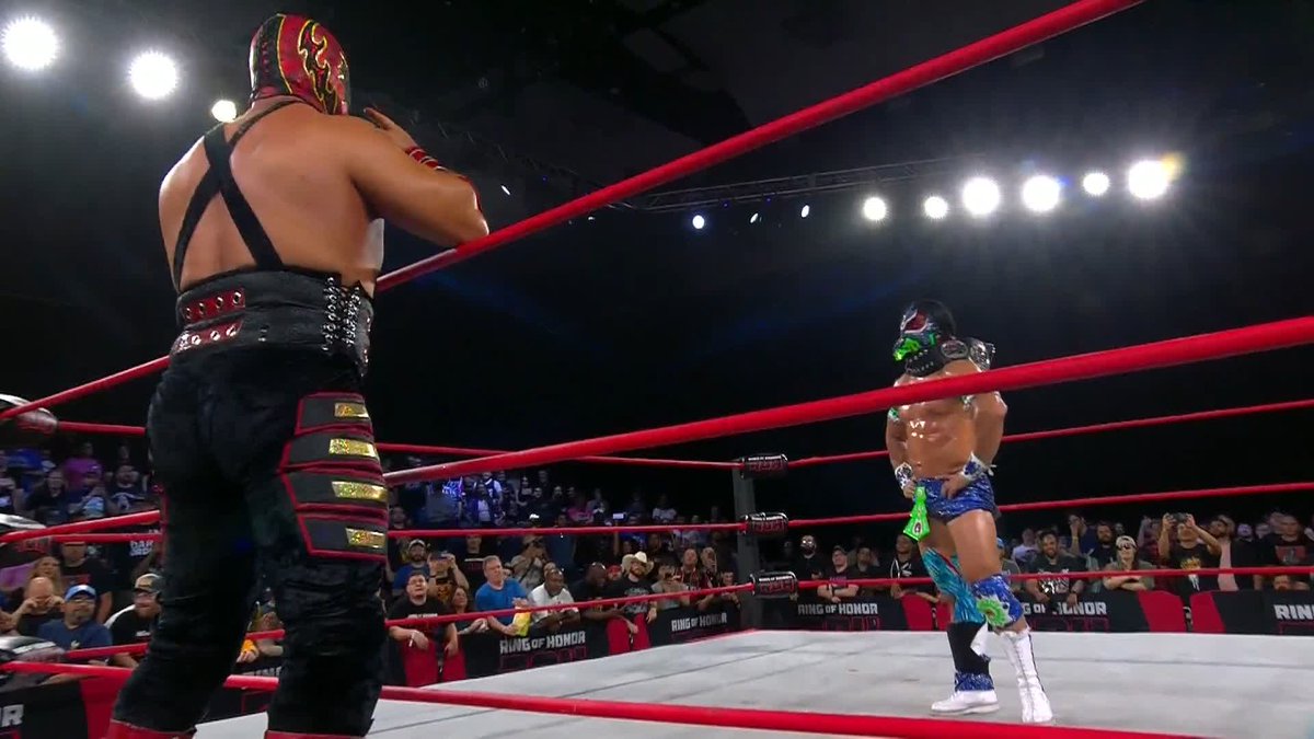 After that INSTANT CLASSIC, it looks like @BandidoWrestler's next challenger has shown himself in Rey Hechicero! Watch #ROHSupercard EXCLUSIVELY on
