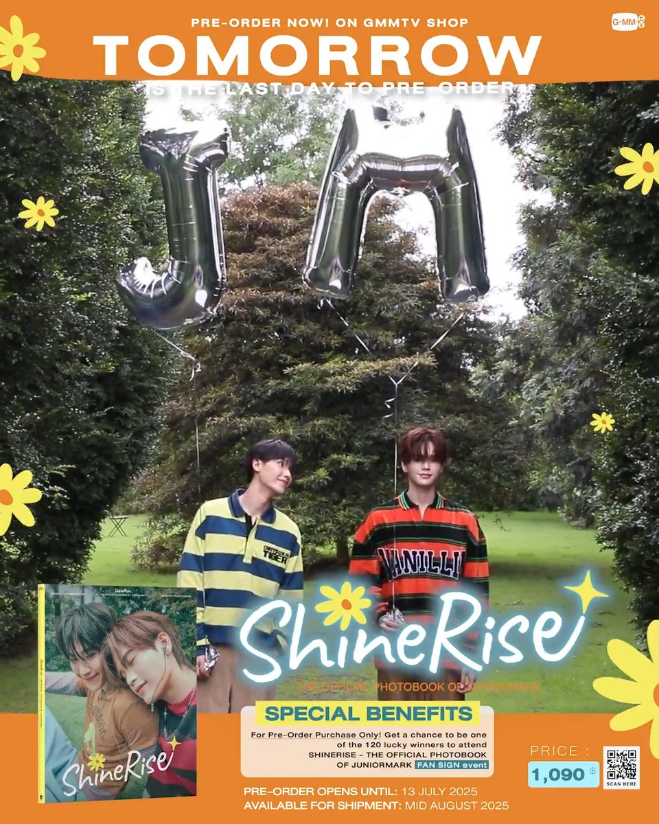 พรุ่งนี้จะปิดพรีออเดอร์โฟโต้บุ๊ค SHINERISE ของจูเนียร์มาร์คแล้วน้า มาพรีออเดอร์แล้วไปลุ้น Fan Sign กัน สั่งซื้อที่นี่ / Order Here SHINERISE | THE OFFICIAL PHOTOBOOK OF JUNIORMARK #SHINERISExJuniorMark #JuniorMark #จูเนียร์มาร์ค #GMMTV
