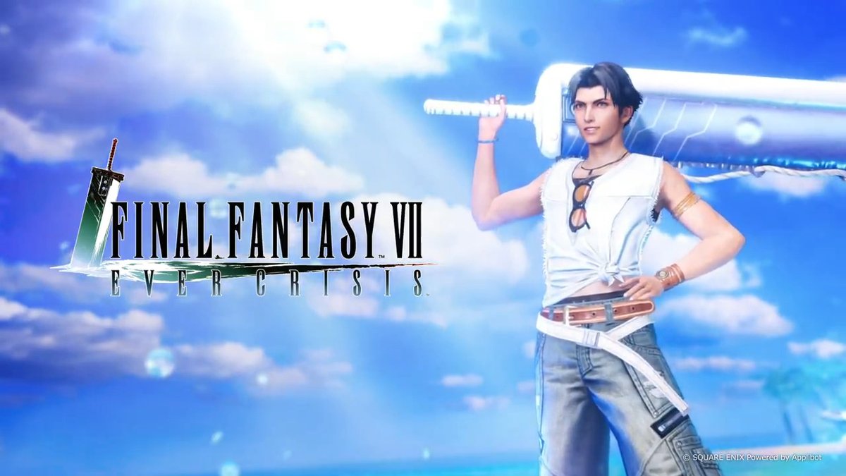 Check out Angeal's Resort Style! Get this Angeal-Exclusive Gear from Angeal New Weapon Featured Draw on the Stamp Card! #FF7EC #FF7EverCrisis #FF7
