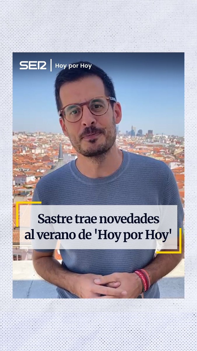 🏖️ José Luis Sastre ya está listo para arrancar el verano de #HoyPorHoy. 🥳 Muchas secciones os sonarán y, además, tenemos fichajes nuevos: Carolina Yuste y Cris Regatero se suman a un #magazine con más novedades. ⏰ El horario no cambia: de 06:00 a 12:20. 📻 Aquí, en Cadena SER.